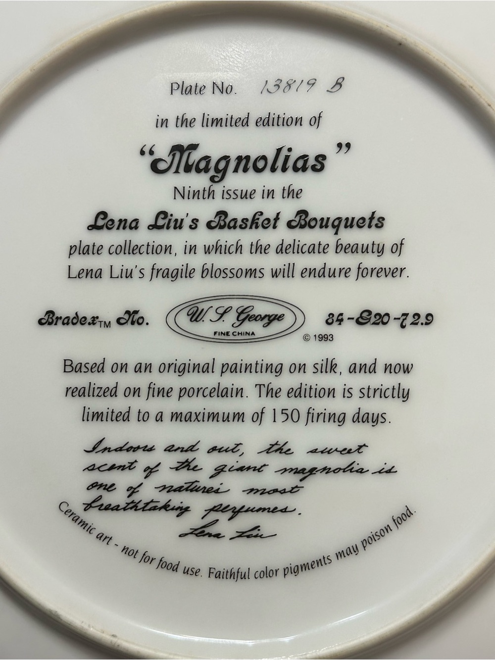 Lena Liu’s “Magnolias,” from the Basket Bouquets collection-vintage